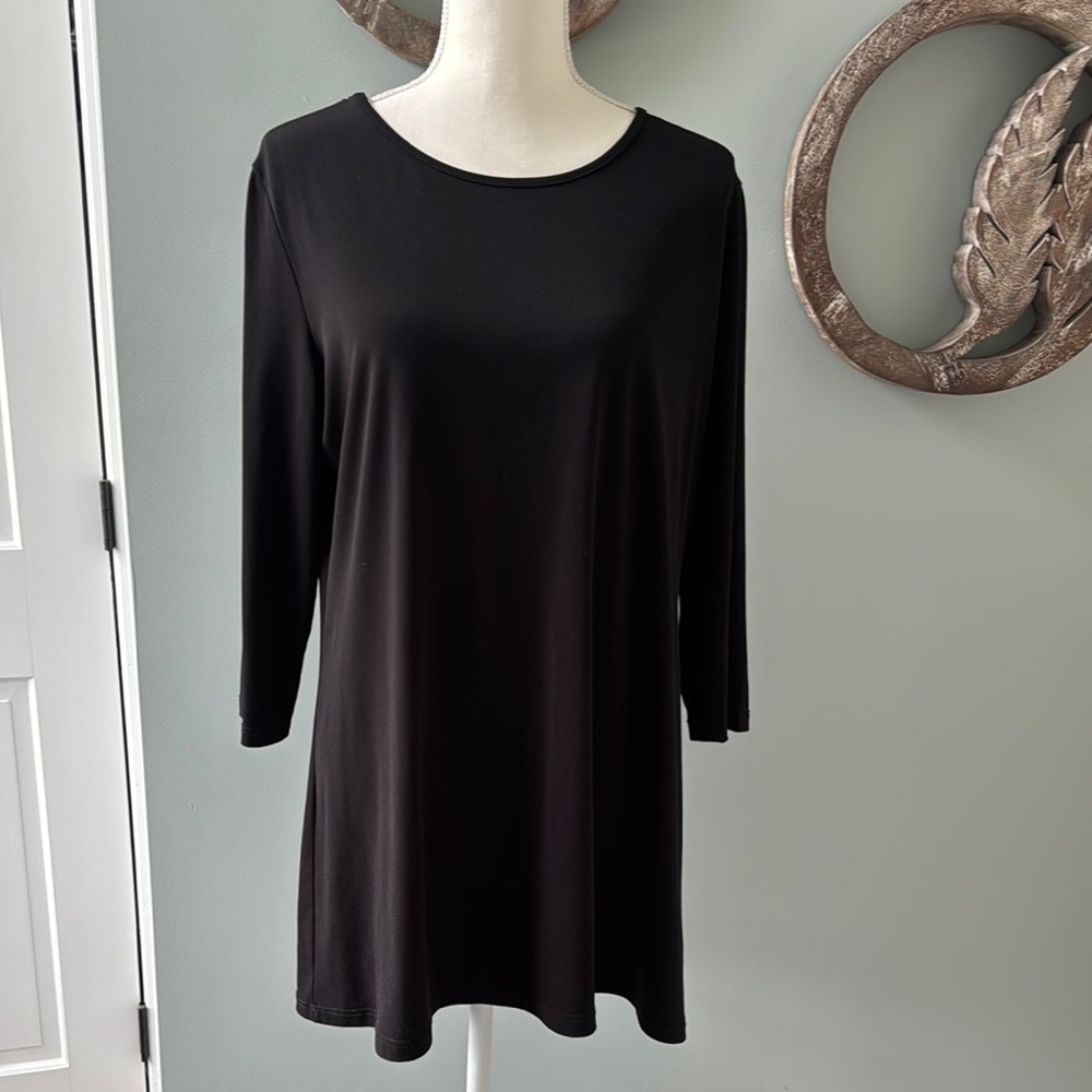 Clara Sun Woo Classic Black 3/4 Sleeve Top size XL